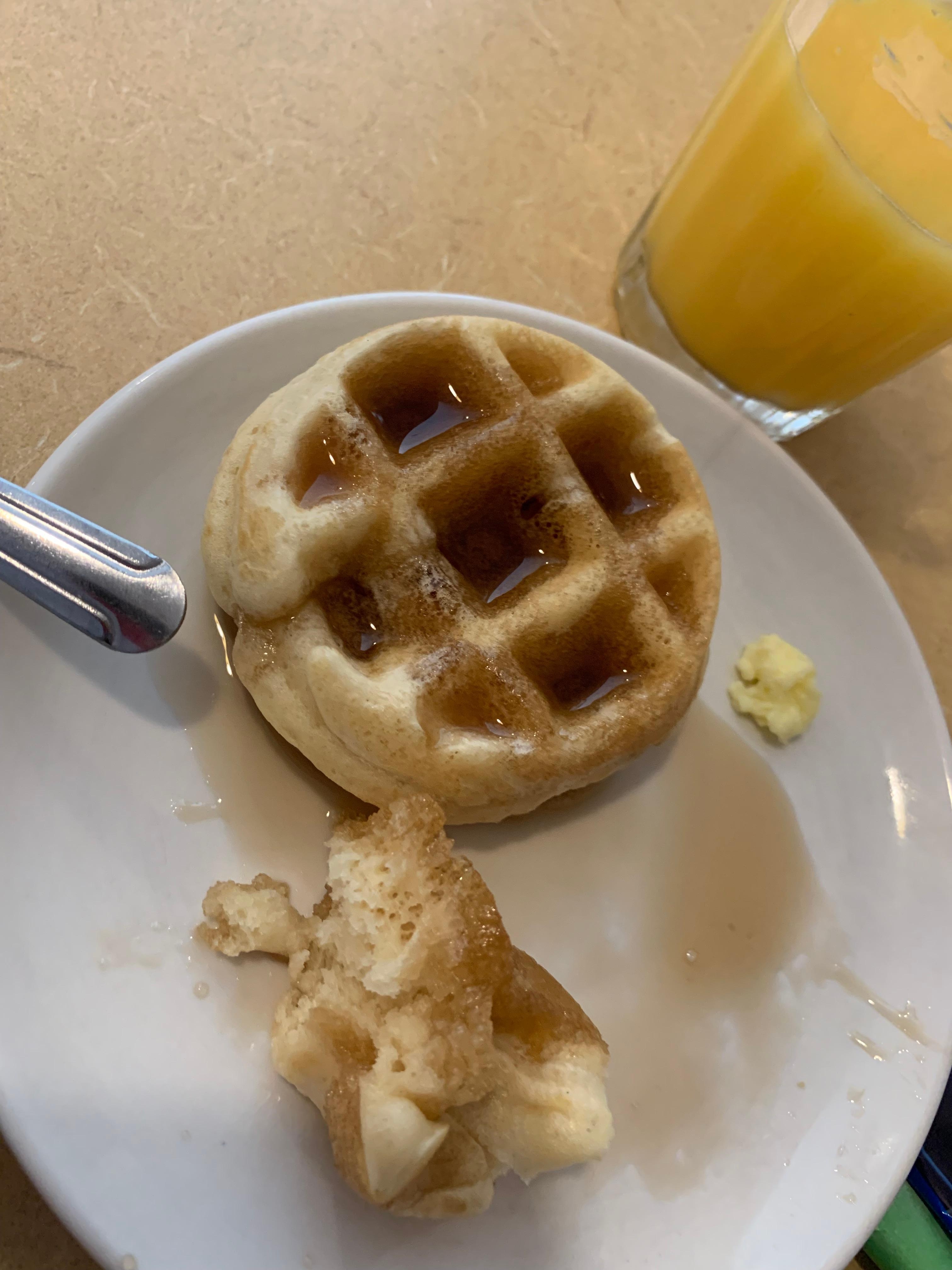 Waffles were amazing it was self made I love that 