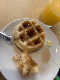 Waffles were amazing it was self made I love that