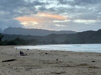 Hanalei Bay, ten minutes away.