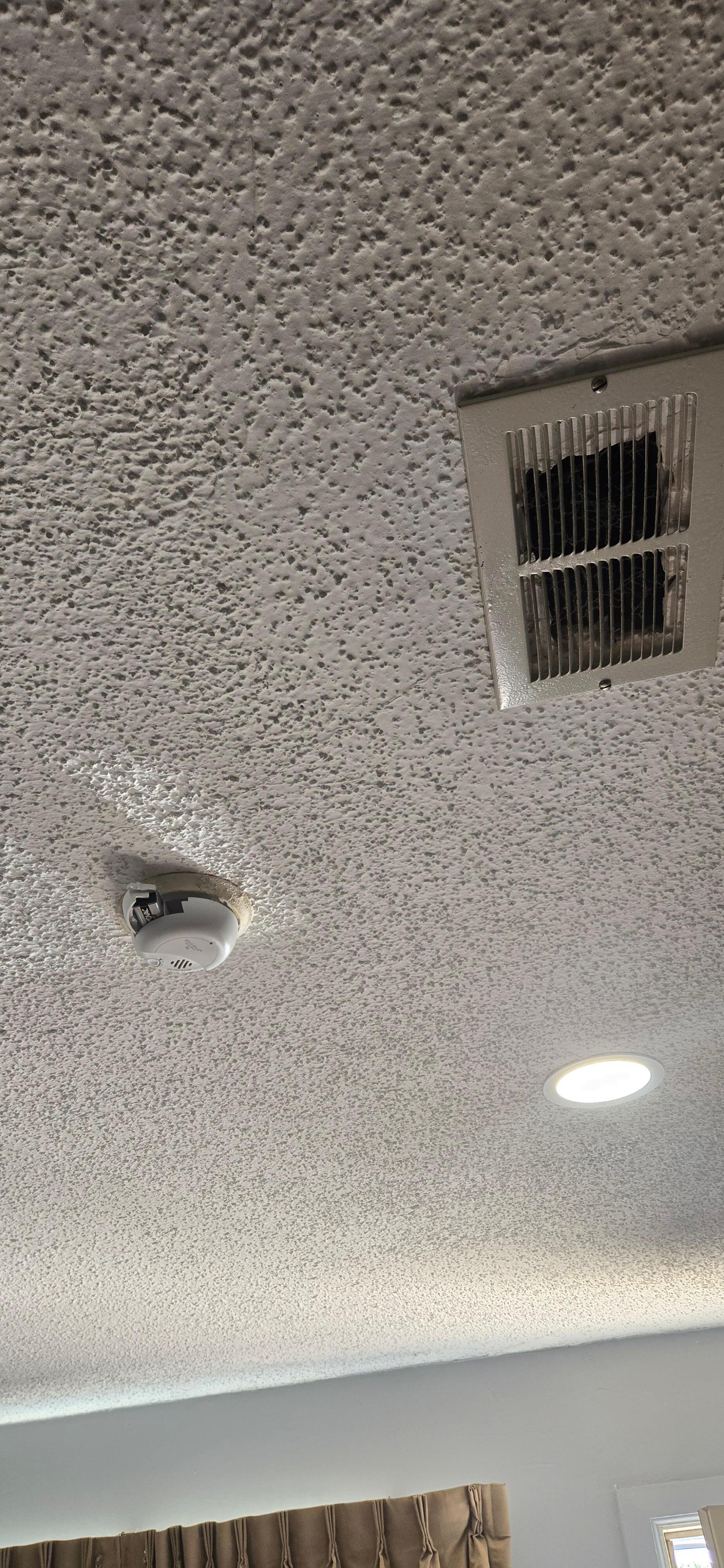 Vent just a hole knocked in ceiling,  battery wasn't even in fire detector