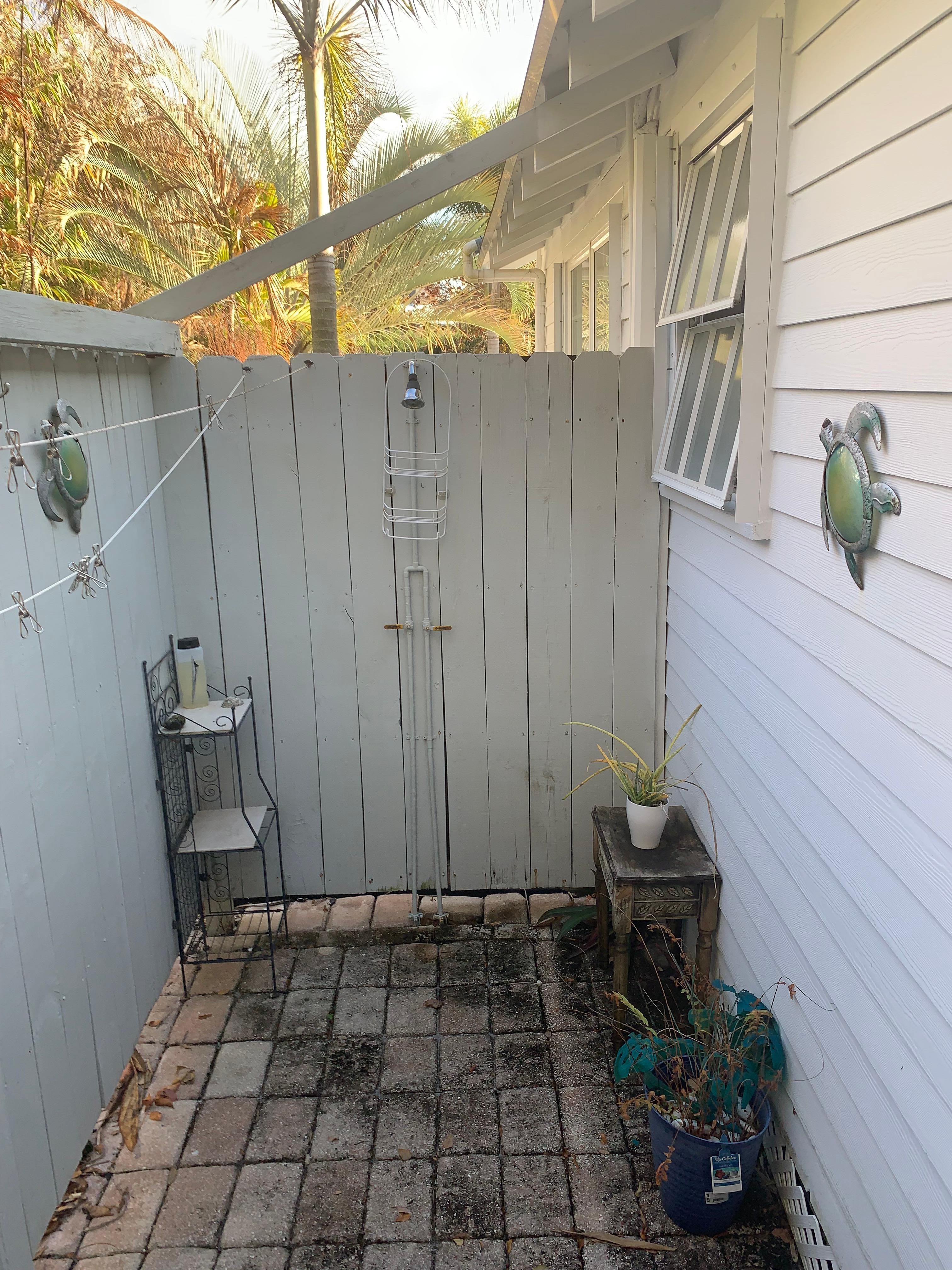 Convenient outdoor shower