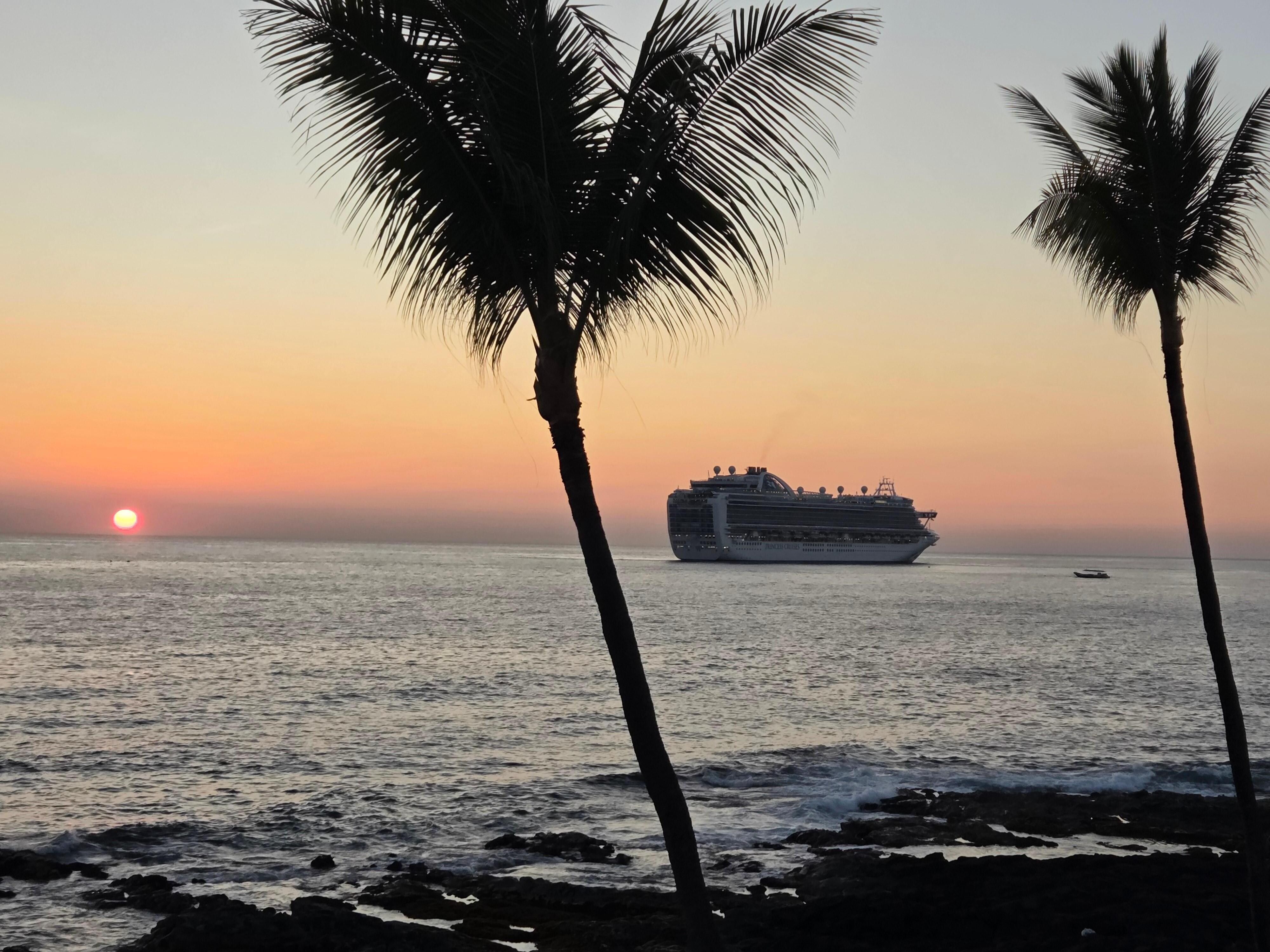 Cruise ship as seen from the Lanai