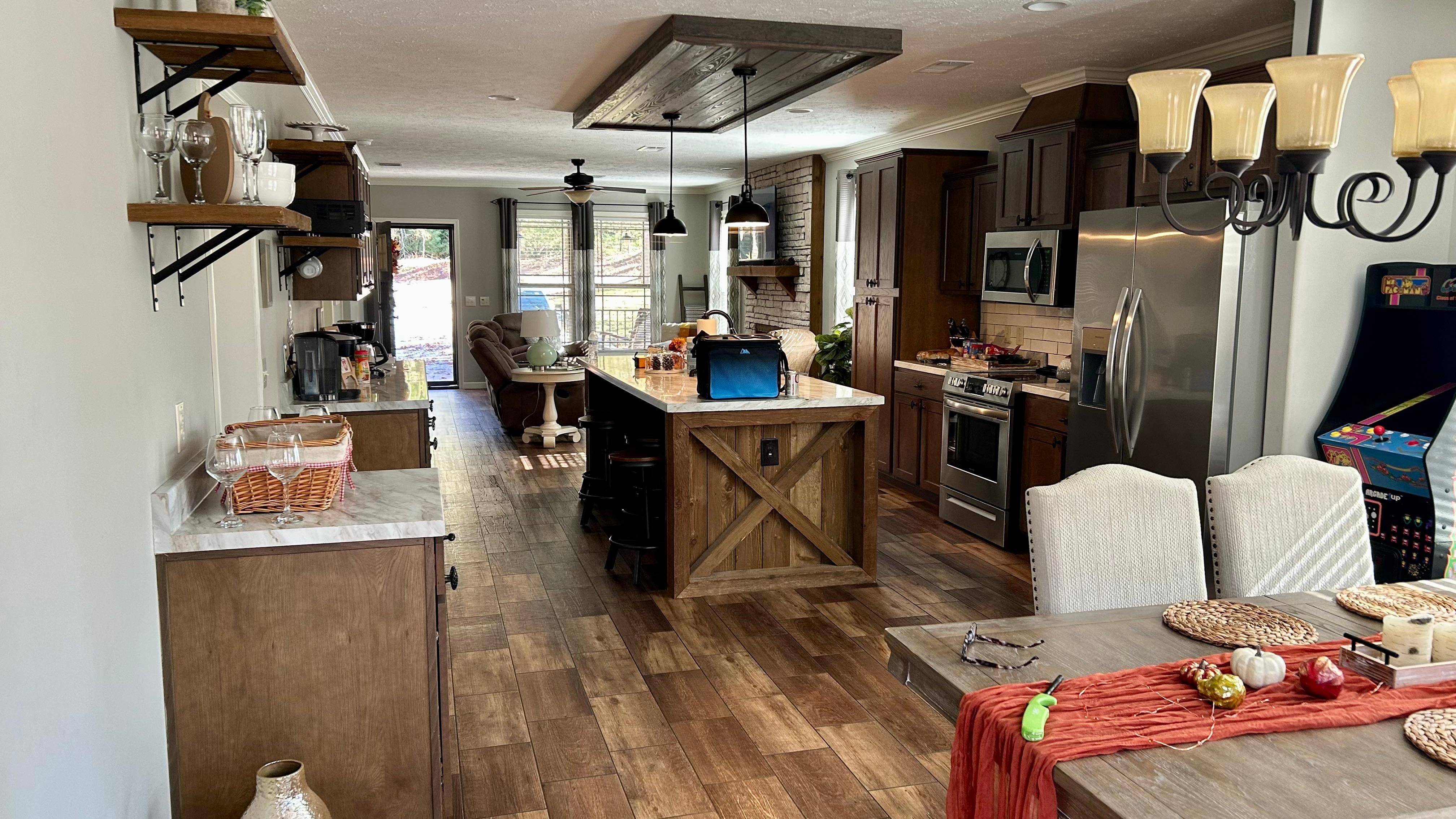 Inside (dining room to front door)