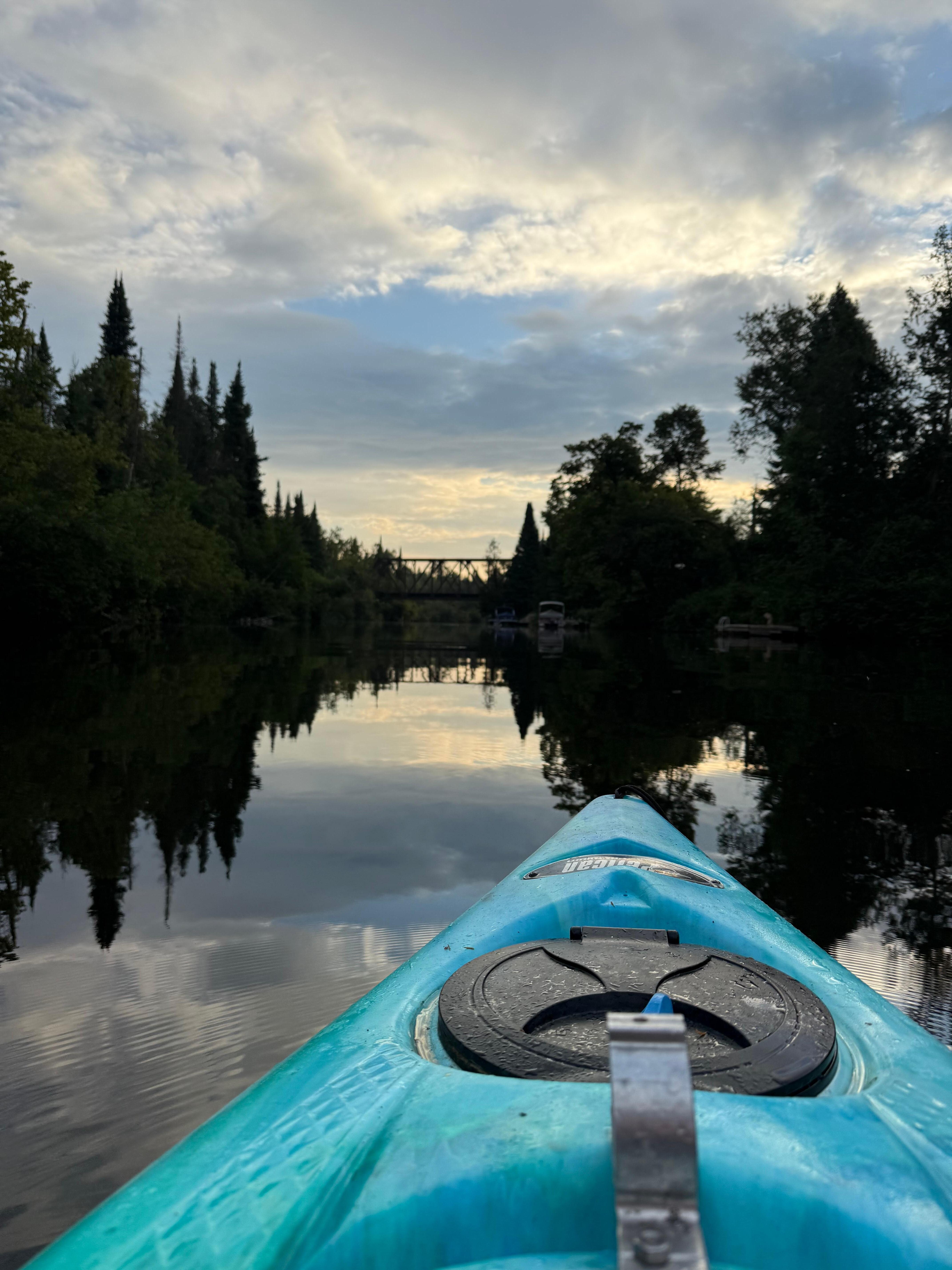About 3 km upriver - where rail trail crosses the burnt river
