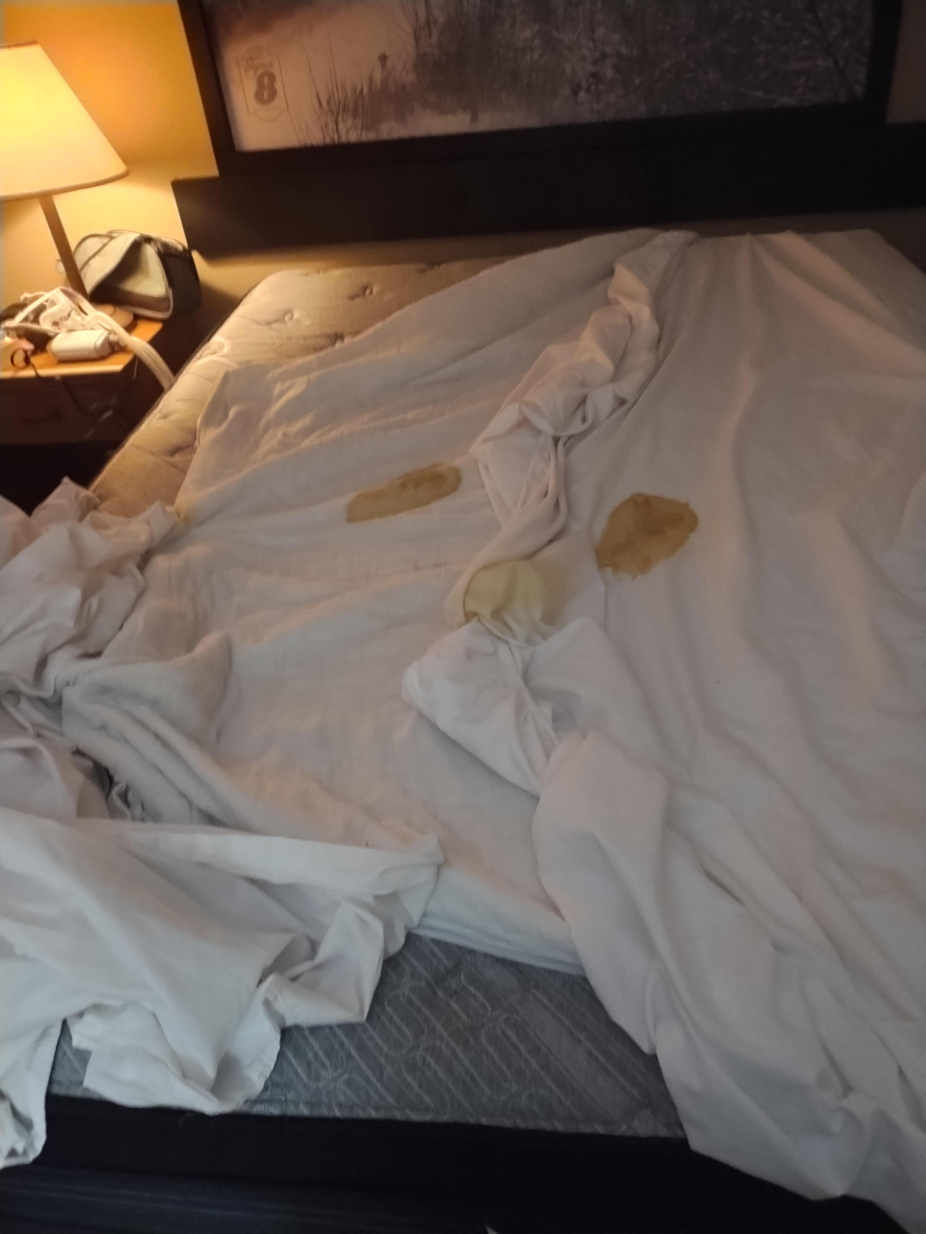 Stained bedding