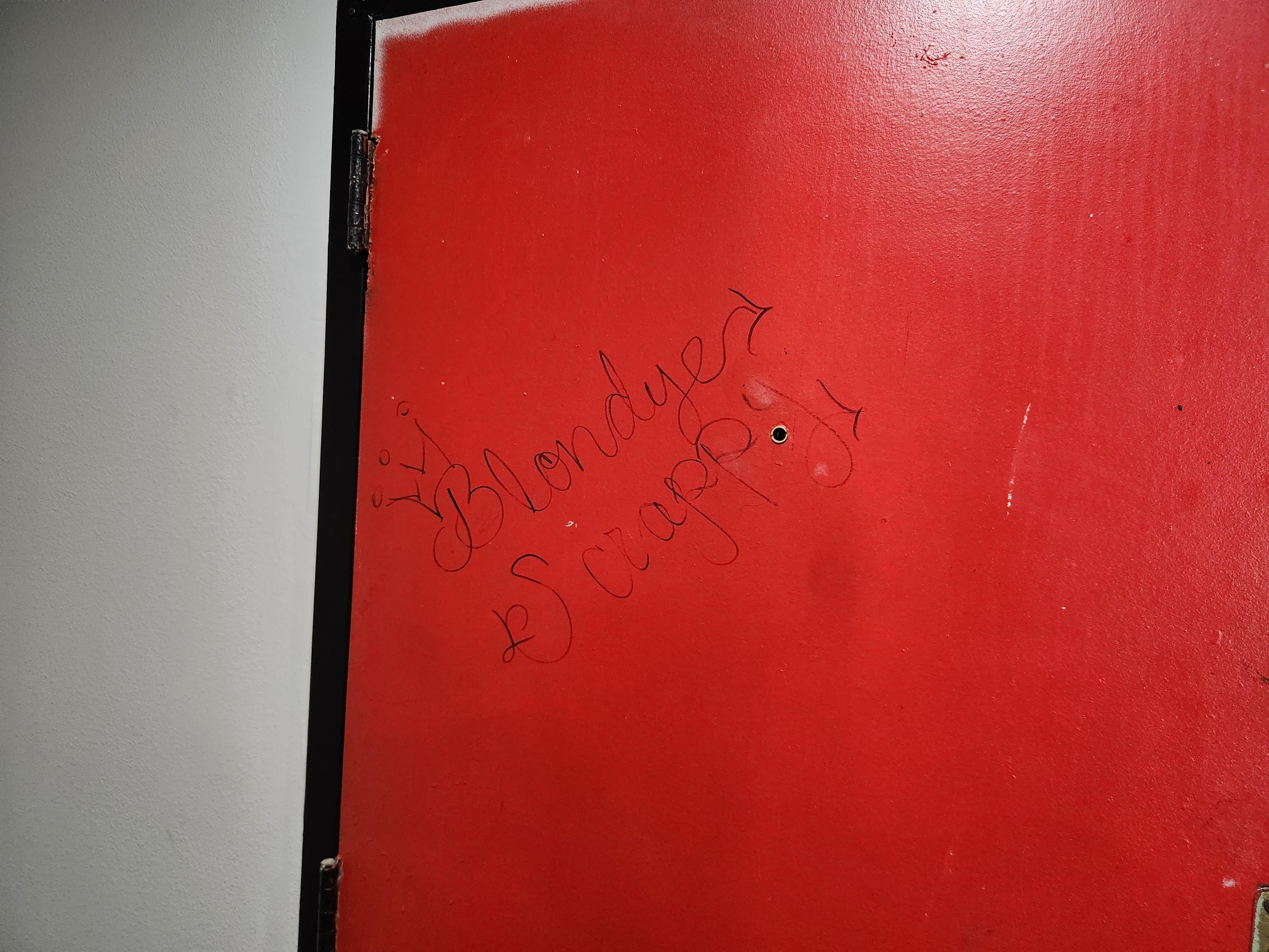 Sharpie on the door welcomes you in