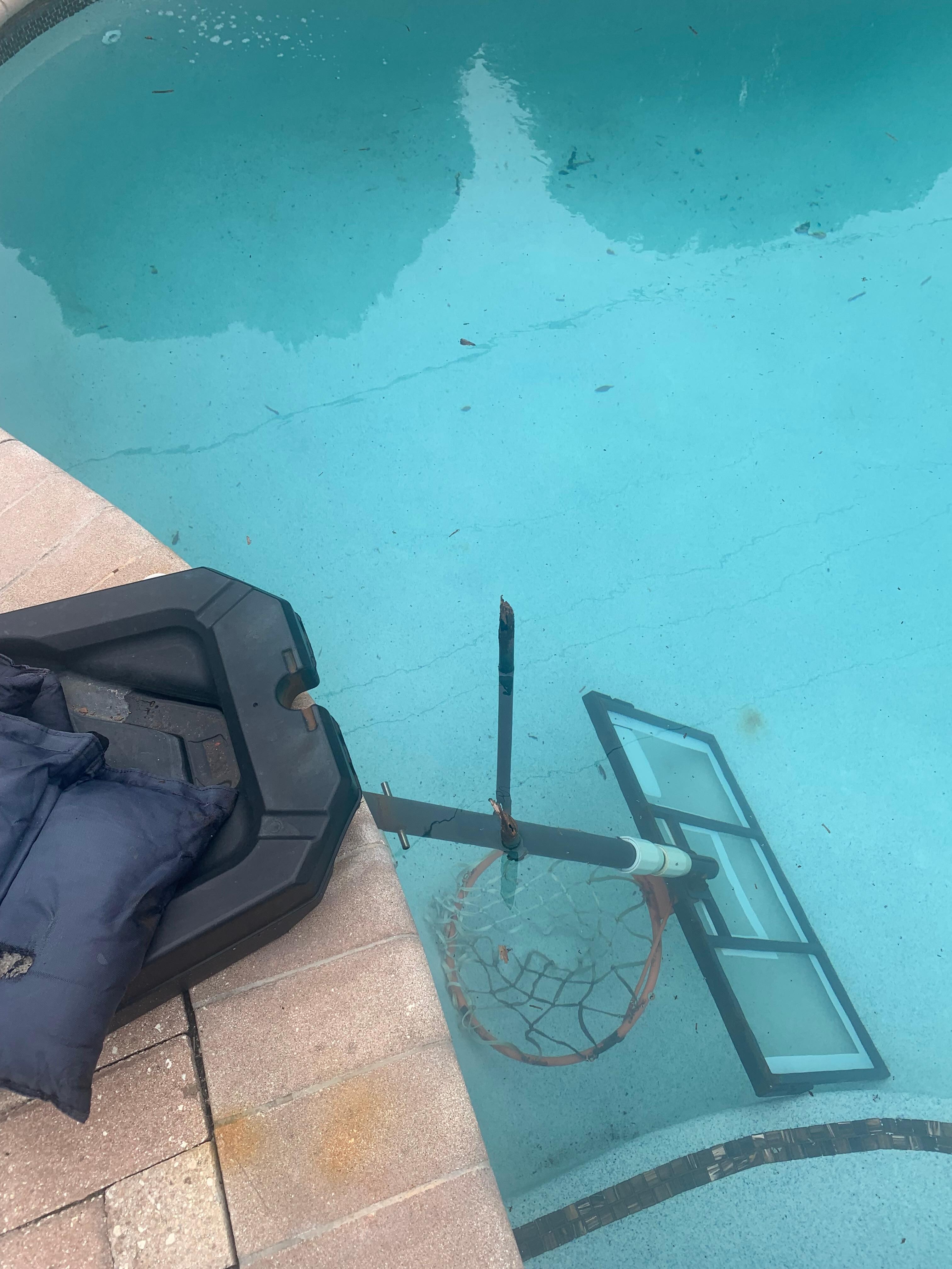 Basketball goal/pole in pool