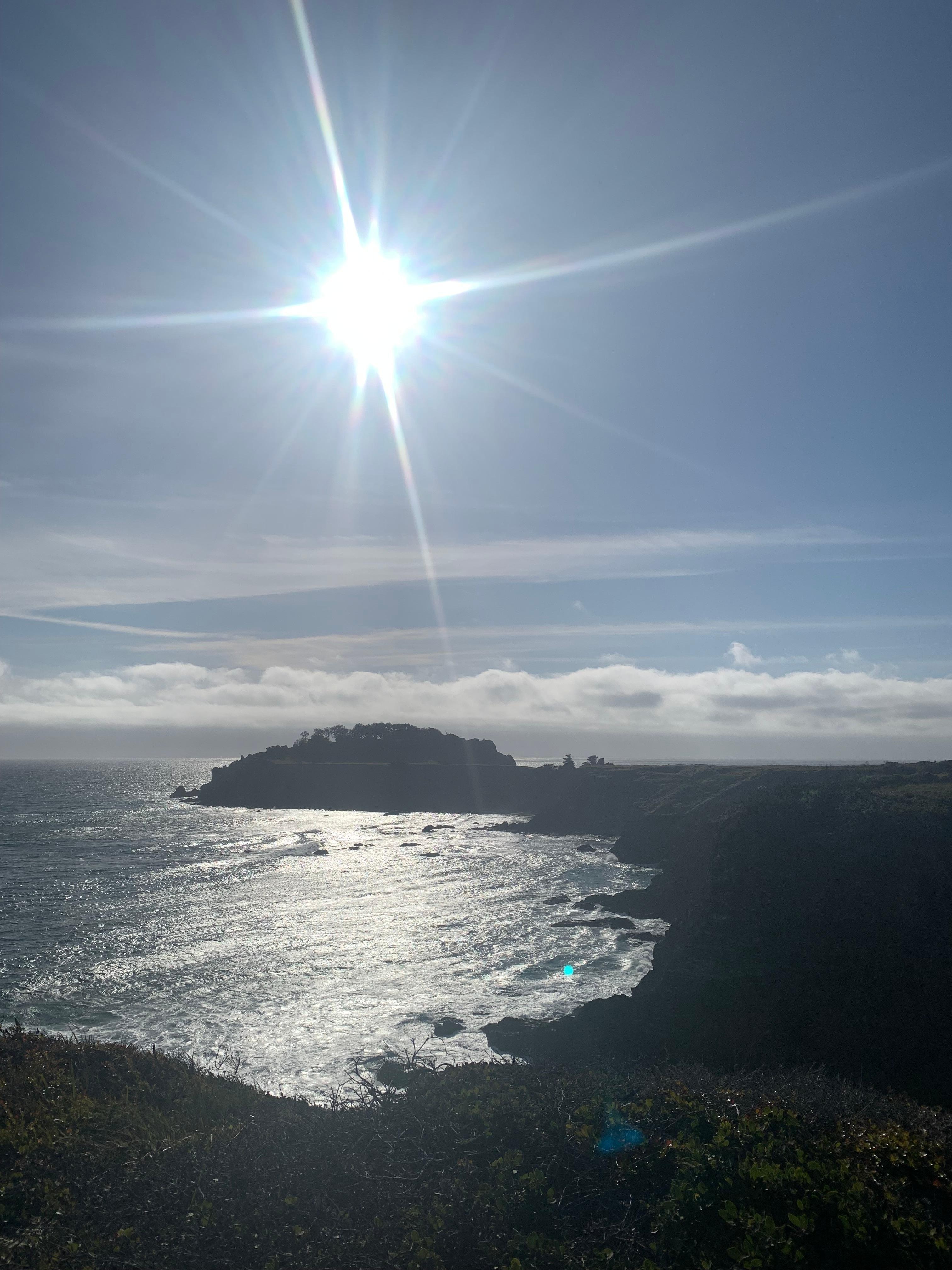 Sunset from the picnic table on the property.