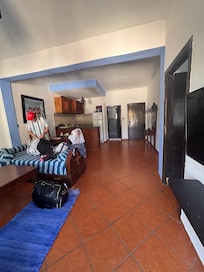 Our room on second level. There was two bedroom with three twins in one room and a full bed in the other