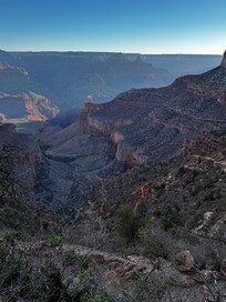 View down the Bright Angel trail about 1 mile from our room