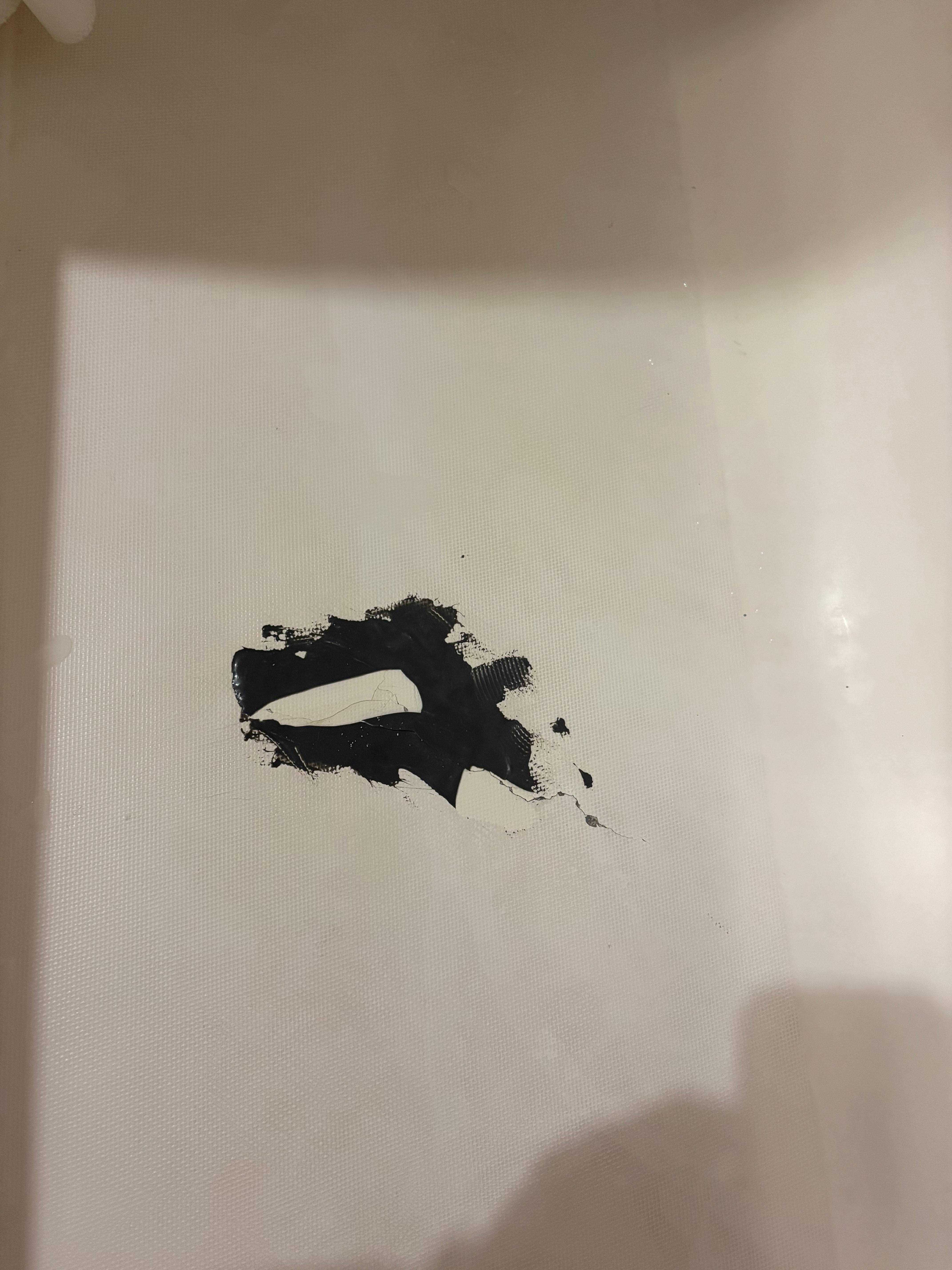 Crack in tub and poor attempt to fix.  Crack is not even covered up.  Leaked into bedroom. Carpet soaked