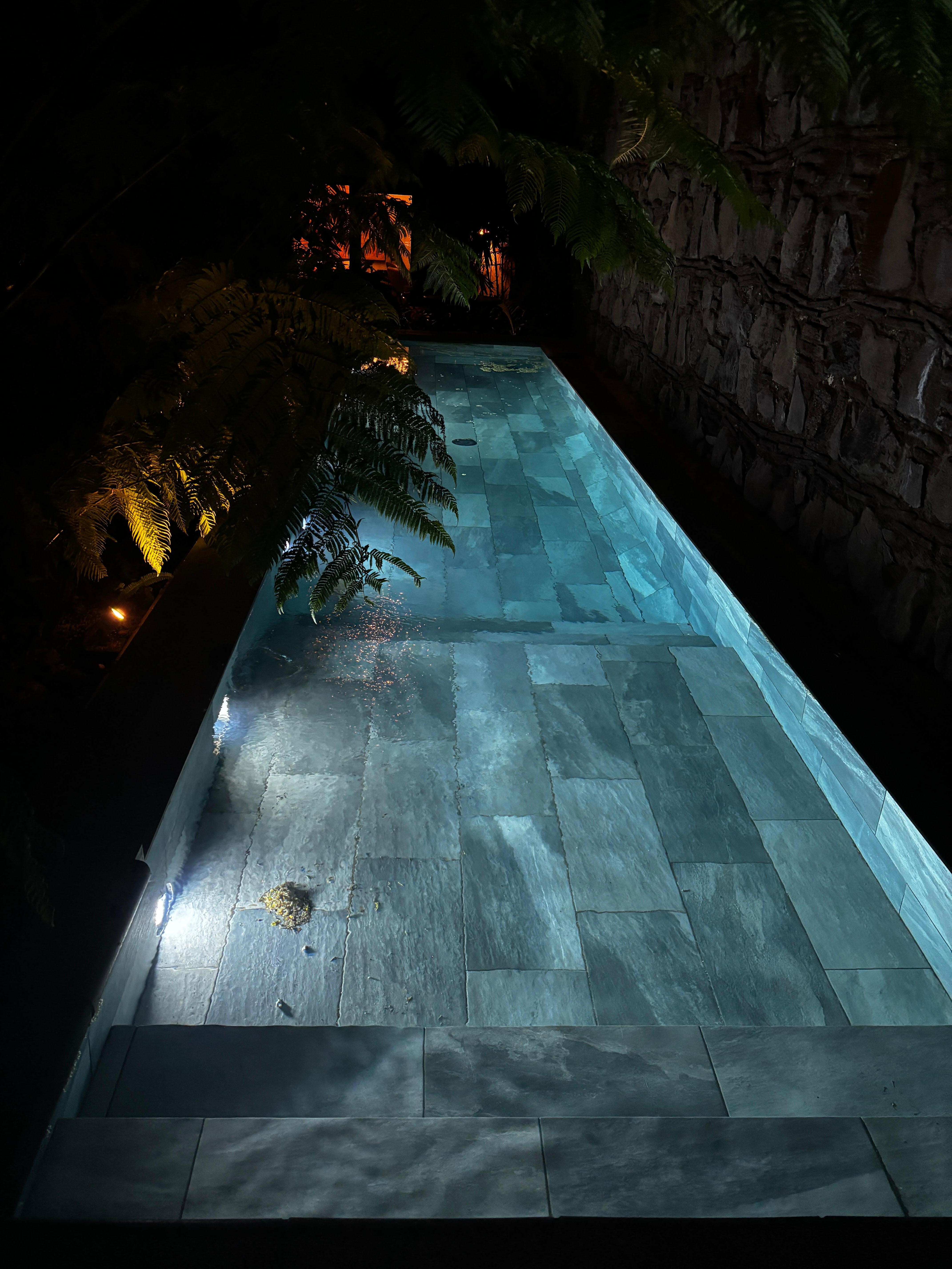 Heated pool, feels private because of plants, our favorite part of the hotel.