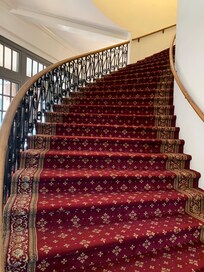 Spiral staircase in the middle of the hotel
