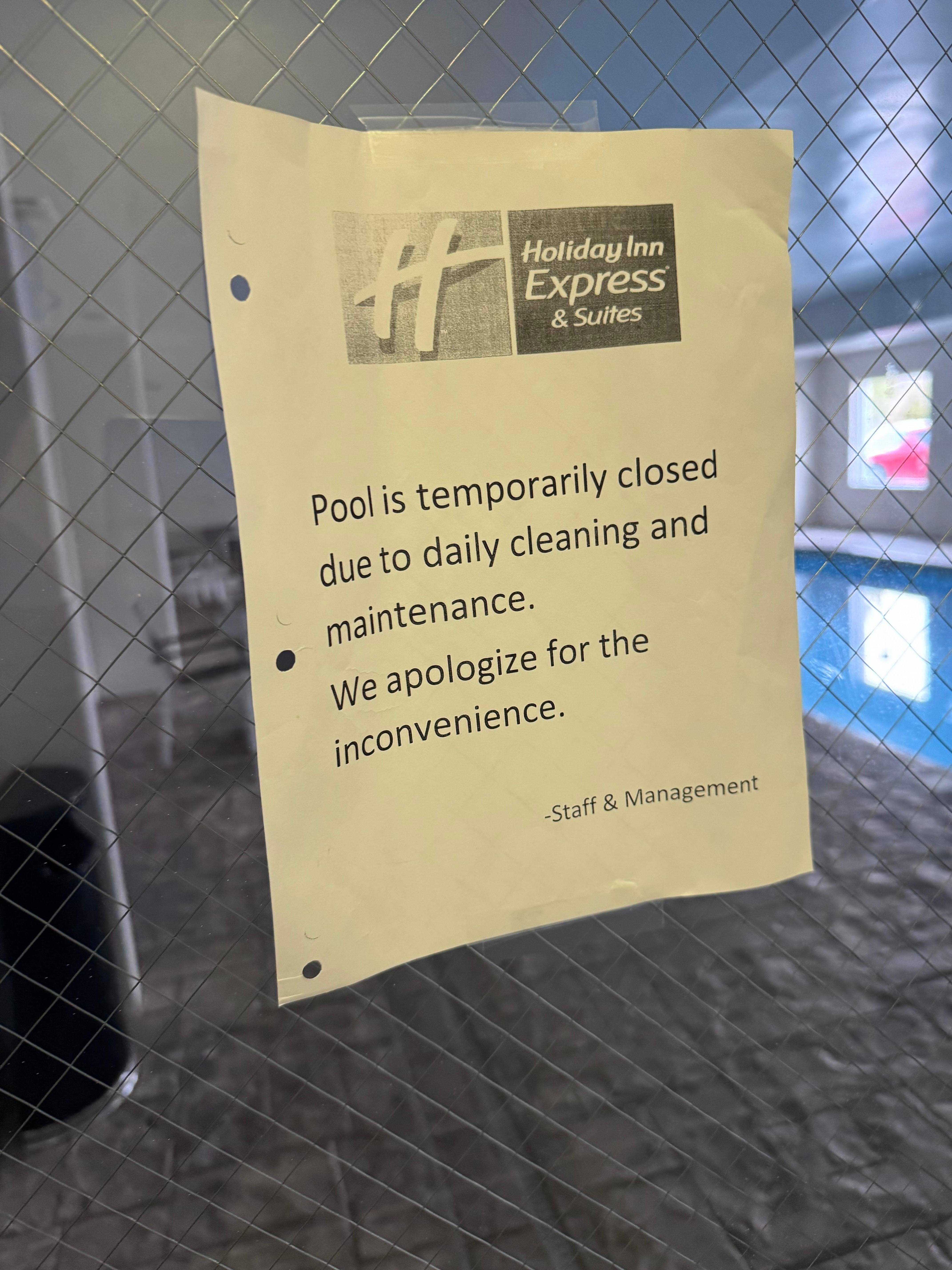 The pool was a deciding factor. What a letdown. 