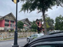 Parking lot view of lodge