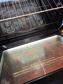 Filthy oven.