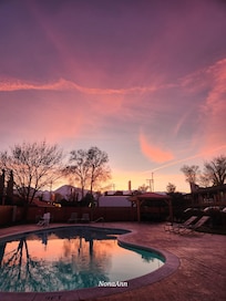 Beautiful pool sunset.