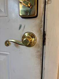 This is the inside of the front door and it is filthy