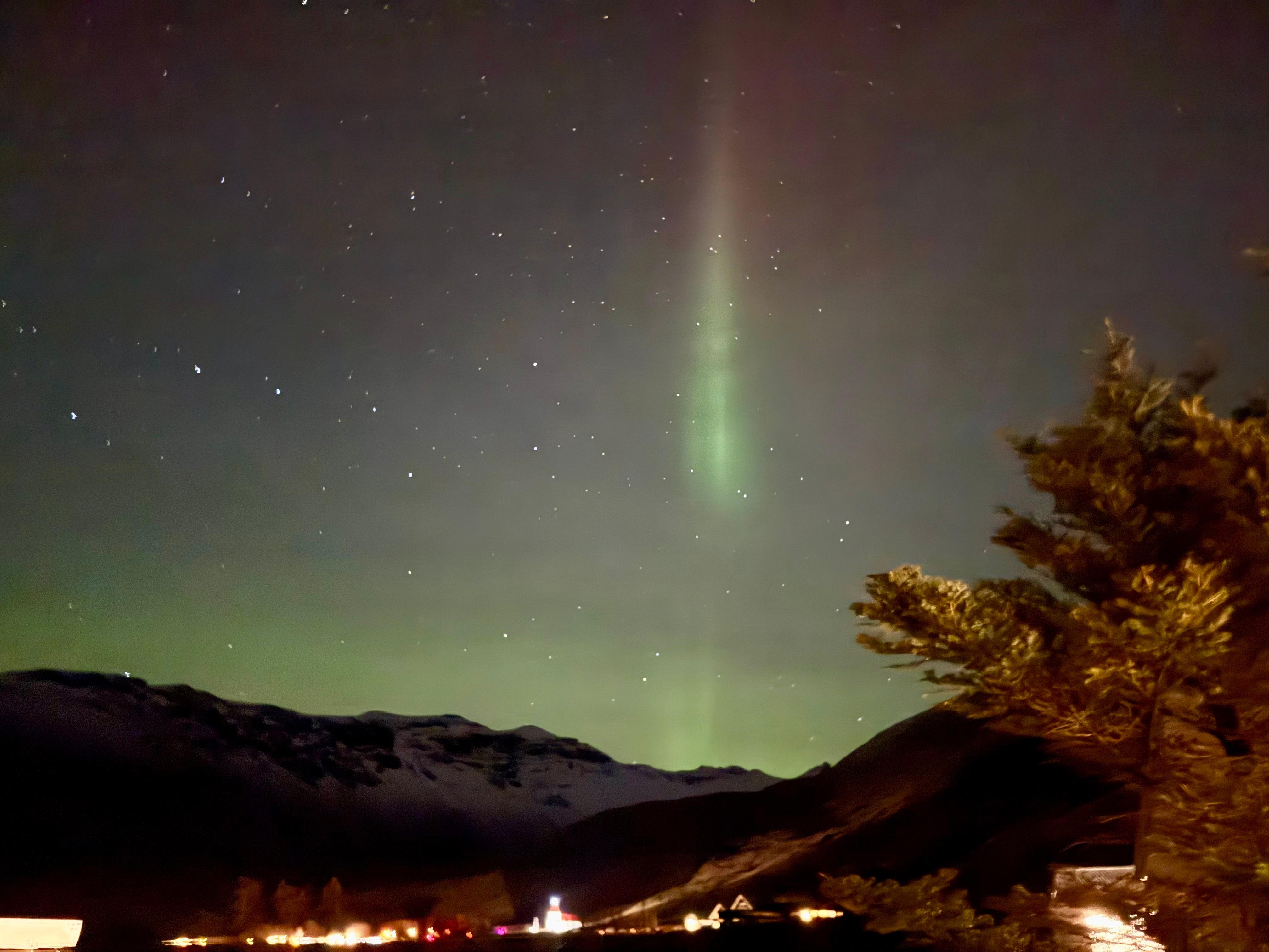 Northern lights from outside the hotel