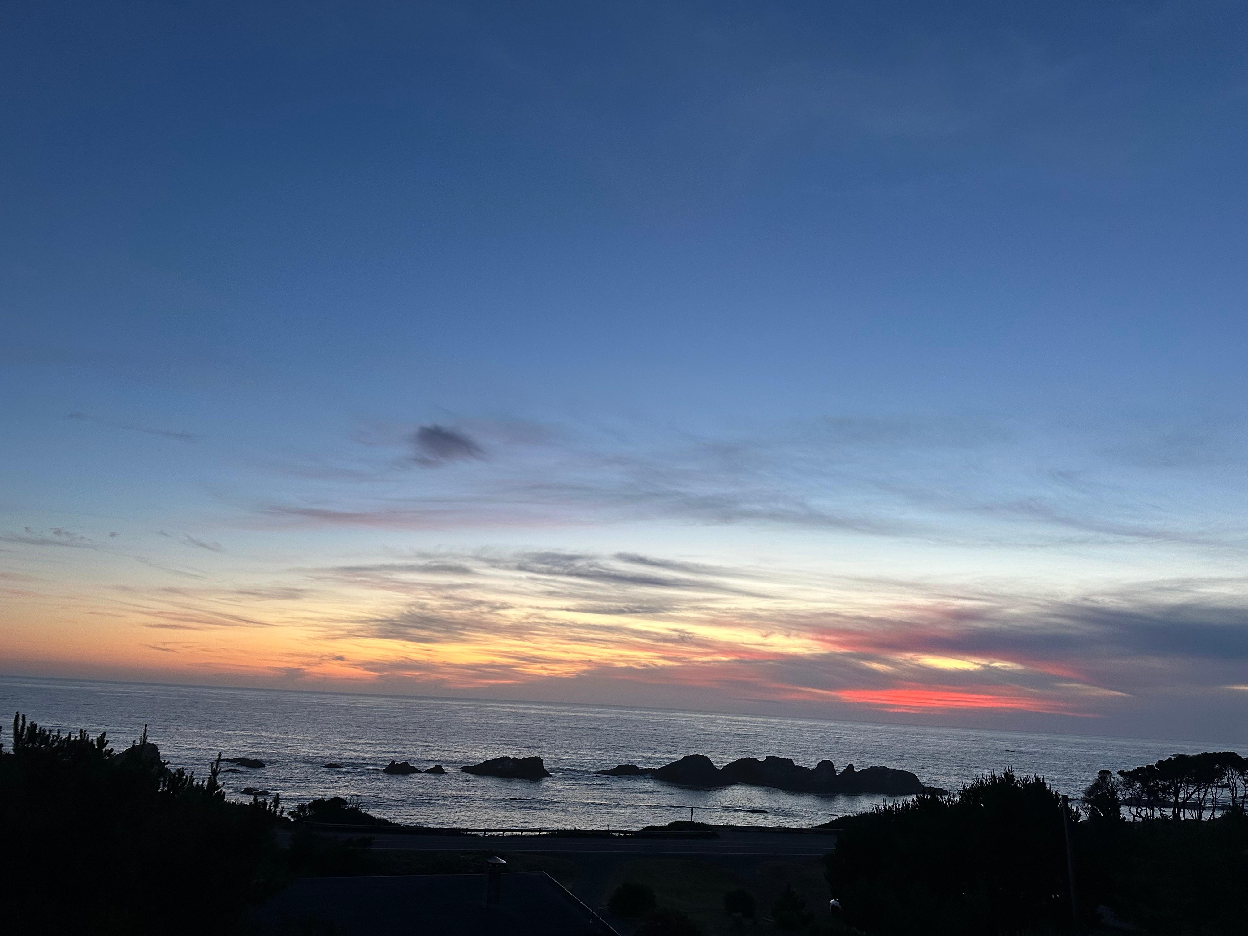 View from patio at sunset