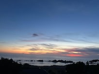 View from patio at sunset