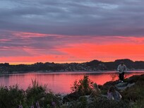 Traumhafte Sonnenuntergänge. Blick aus dem Haus.