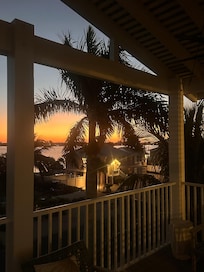 Sunrise from the balcony overlooking the bay.
