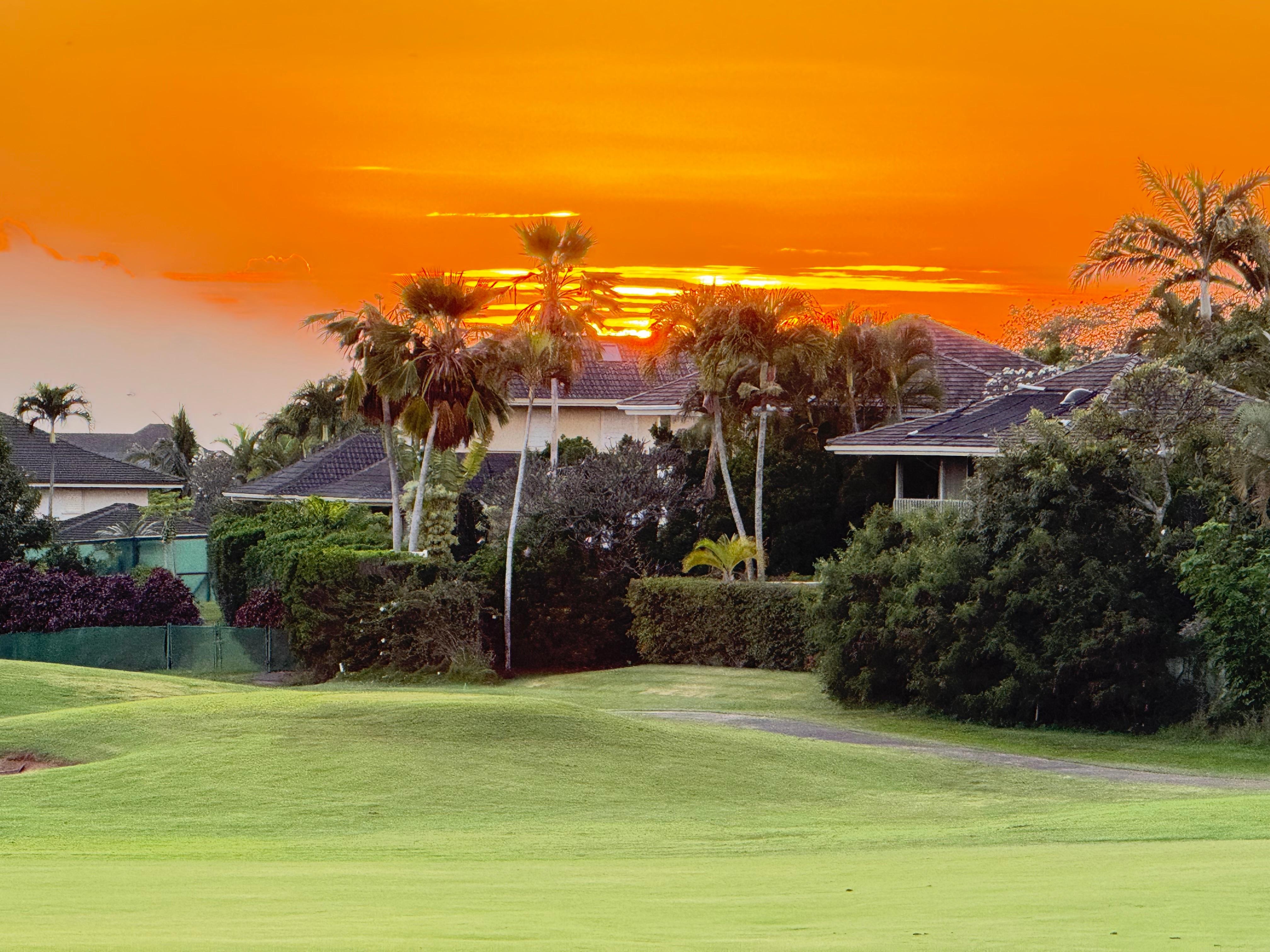 Sunset over the golf course