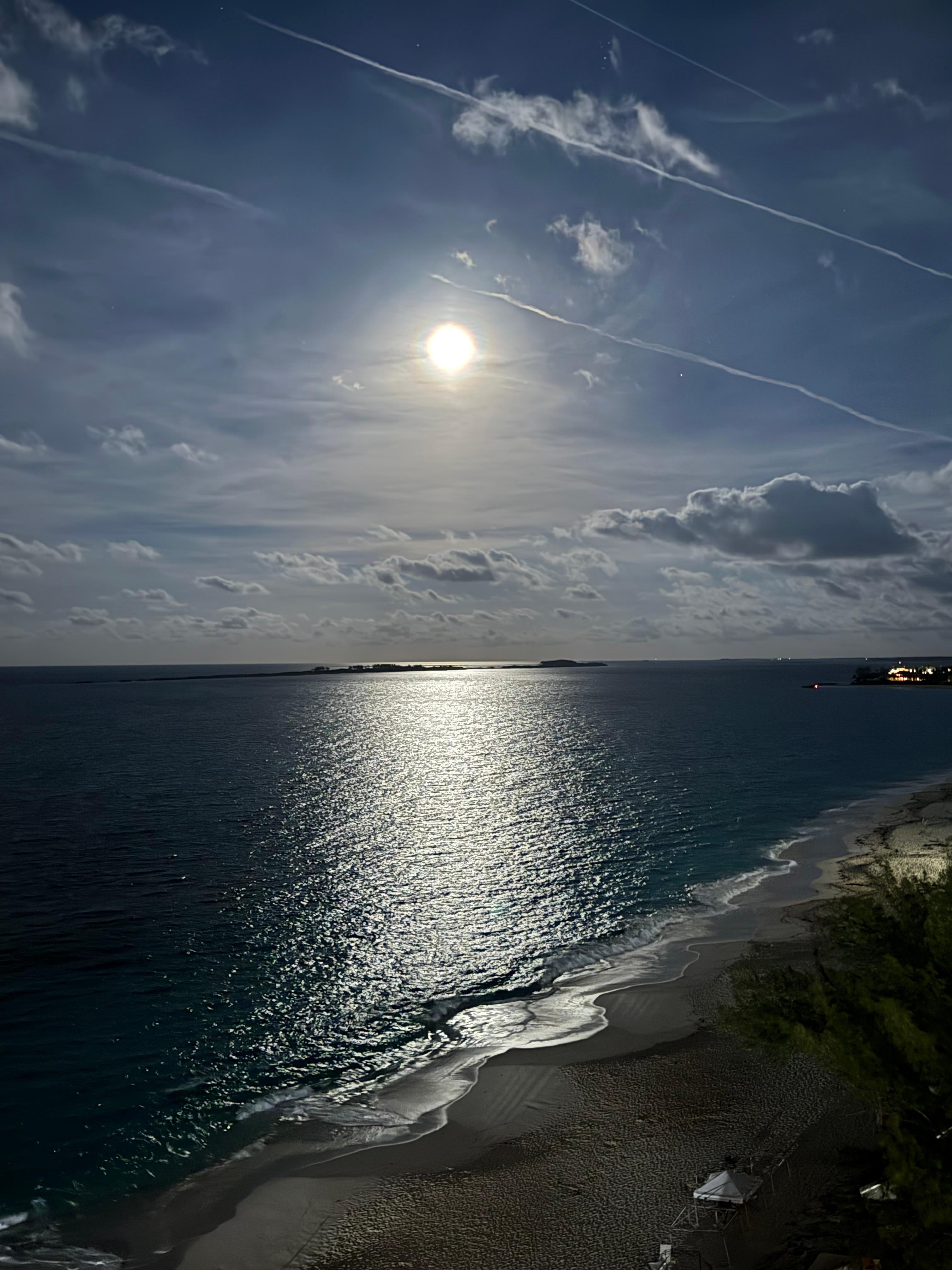 Full moon over the beach 