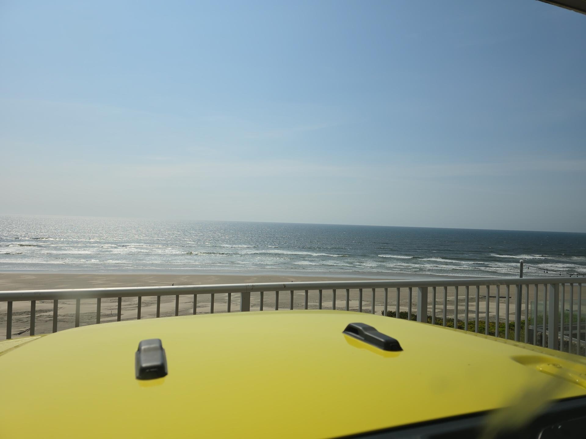 View from the covered parking.