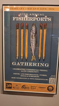 Fish House poster for the poet gathering.