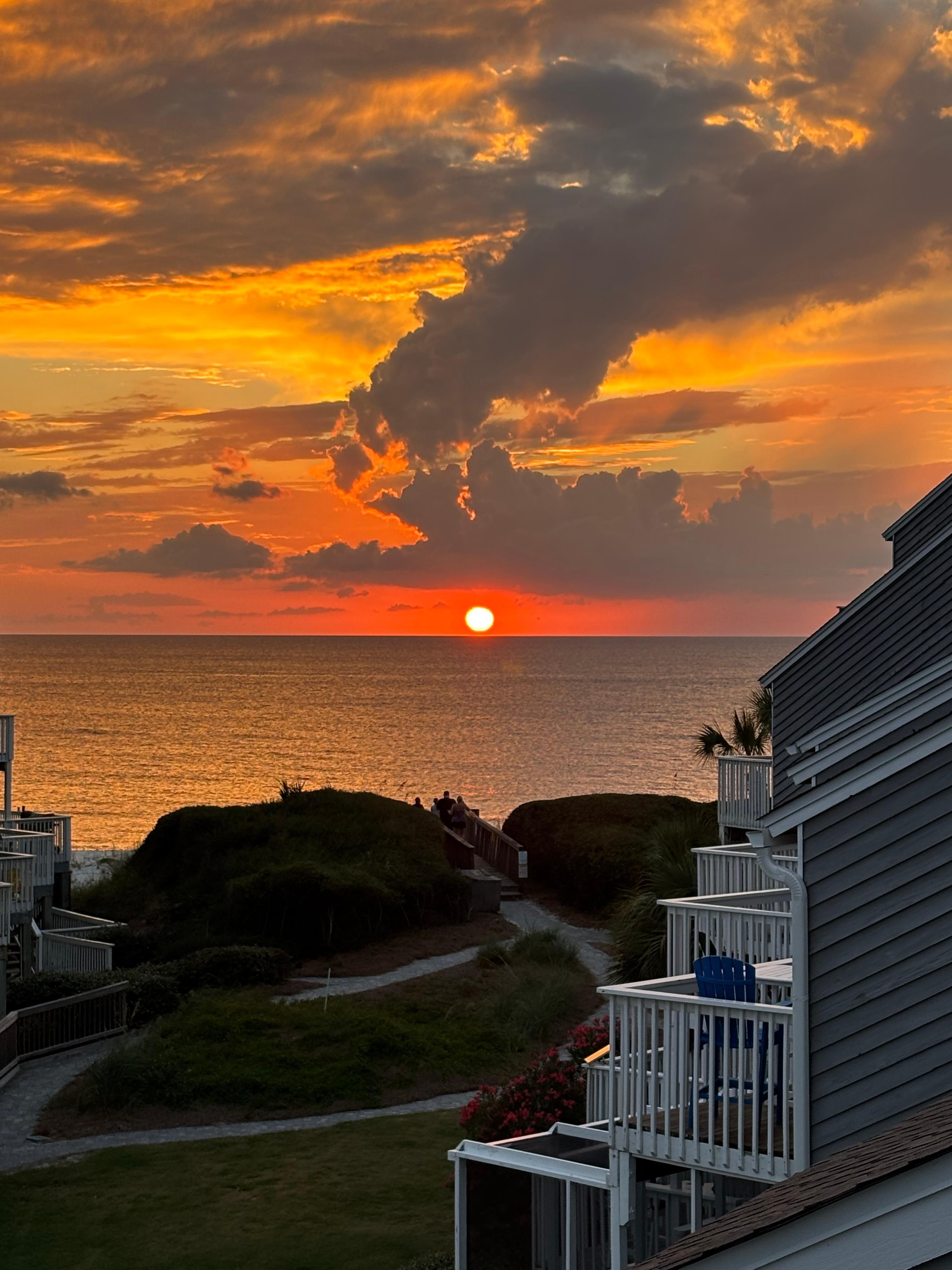 Beautiful sunset! View from master bedroom balcony. 