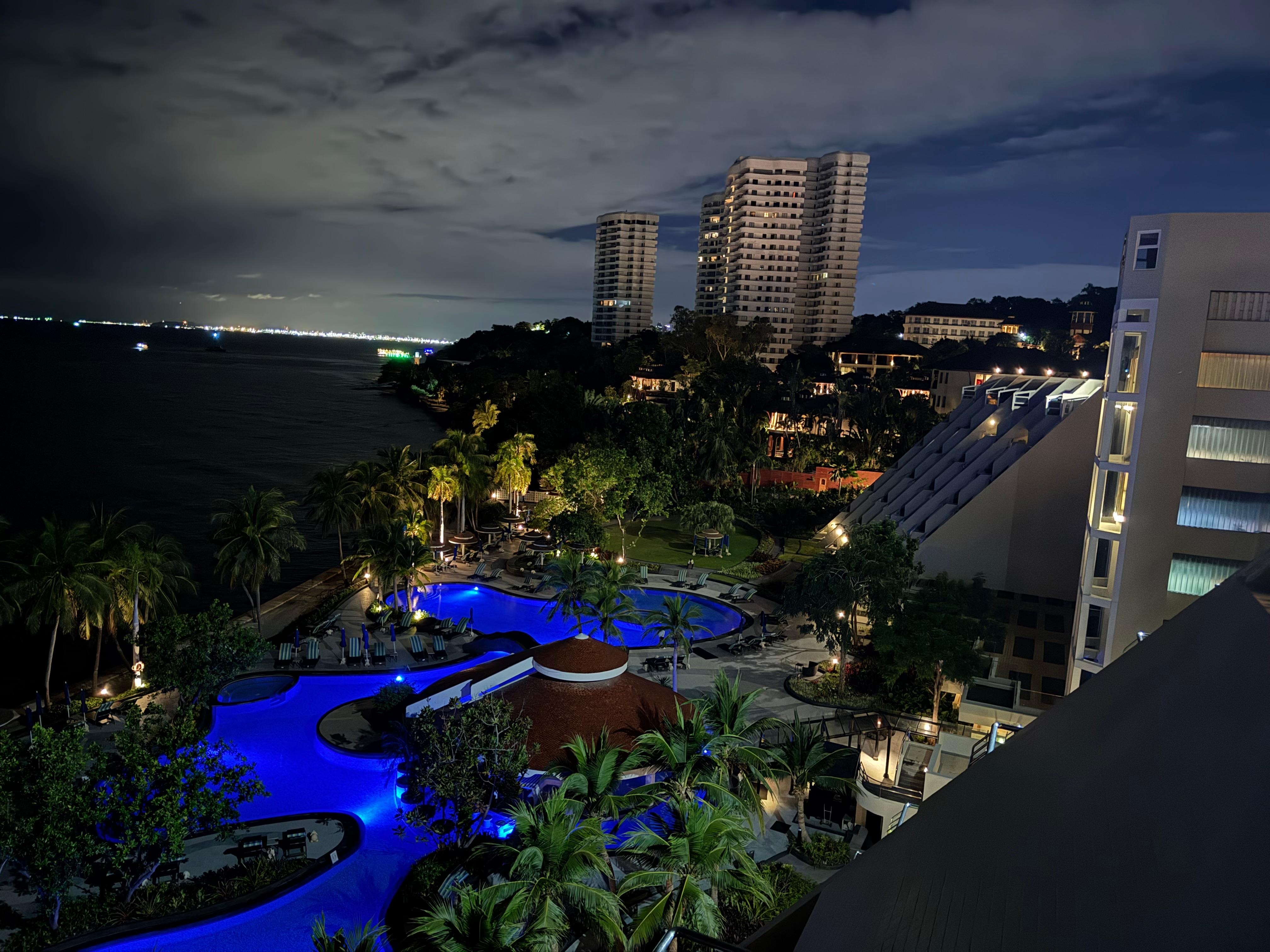 On our way back from dinner, overlooking the exclusive resort. 