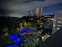 On our way back from dinner, overlooking the exclusive resort.
