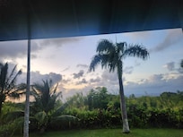 View from wrap around deck outside kitchen area