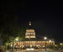 Capitol at night right up the street