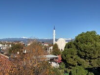 The view from the rooftop patio