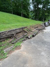 Wall failing apart in back