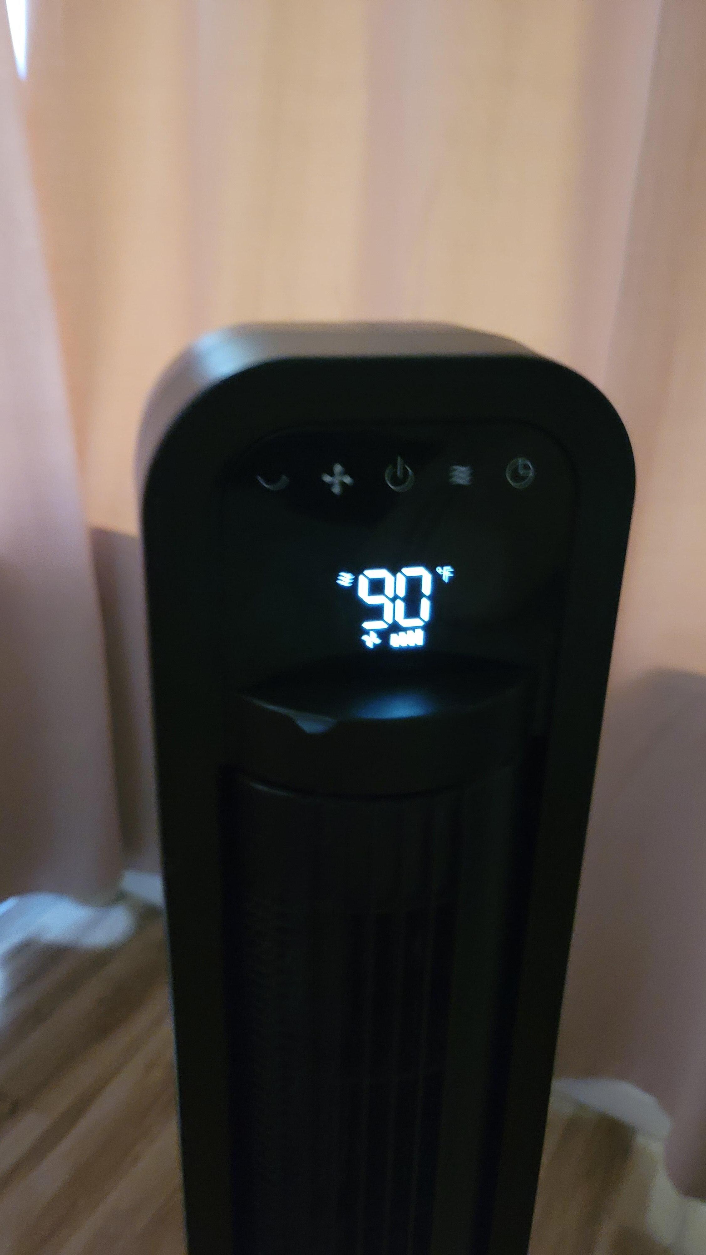 This fan had a temp on it.  90 is what it would be after we would be gone.  81 was the coolest it ever got with all the windows open.