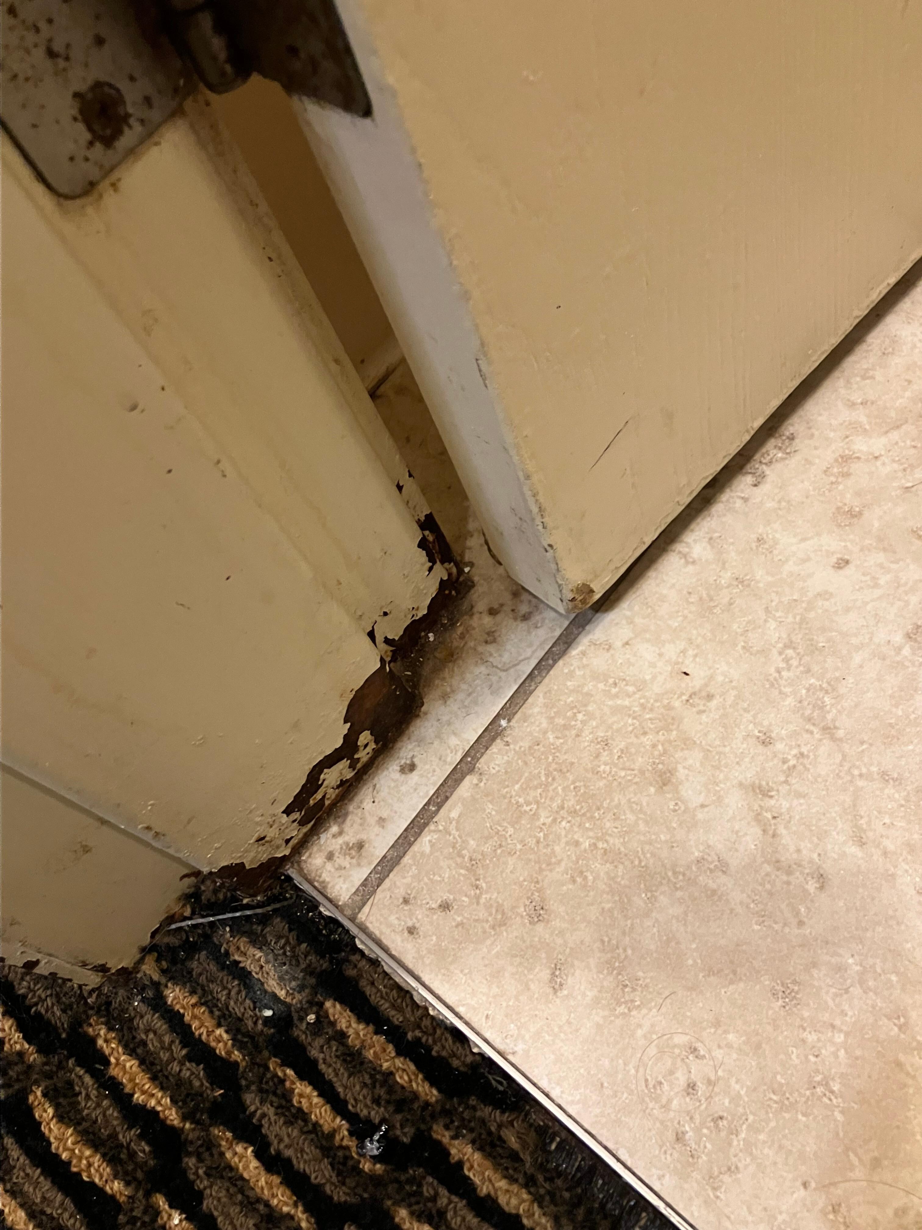 Corroded door jamb