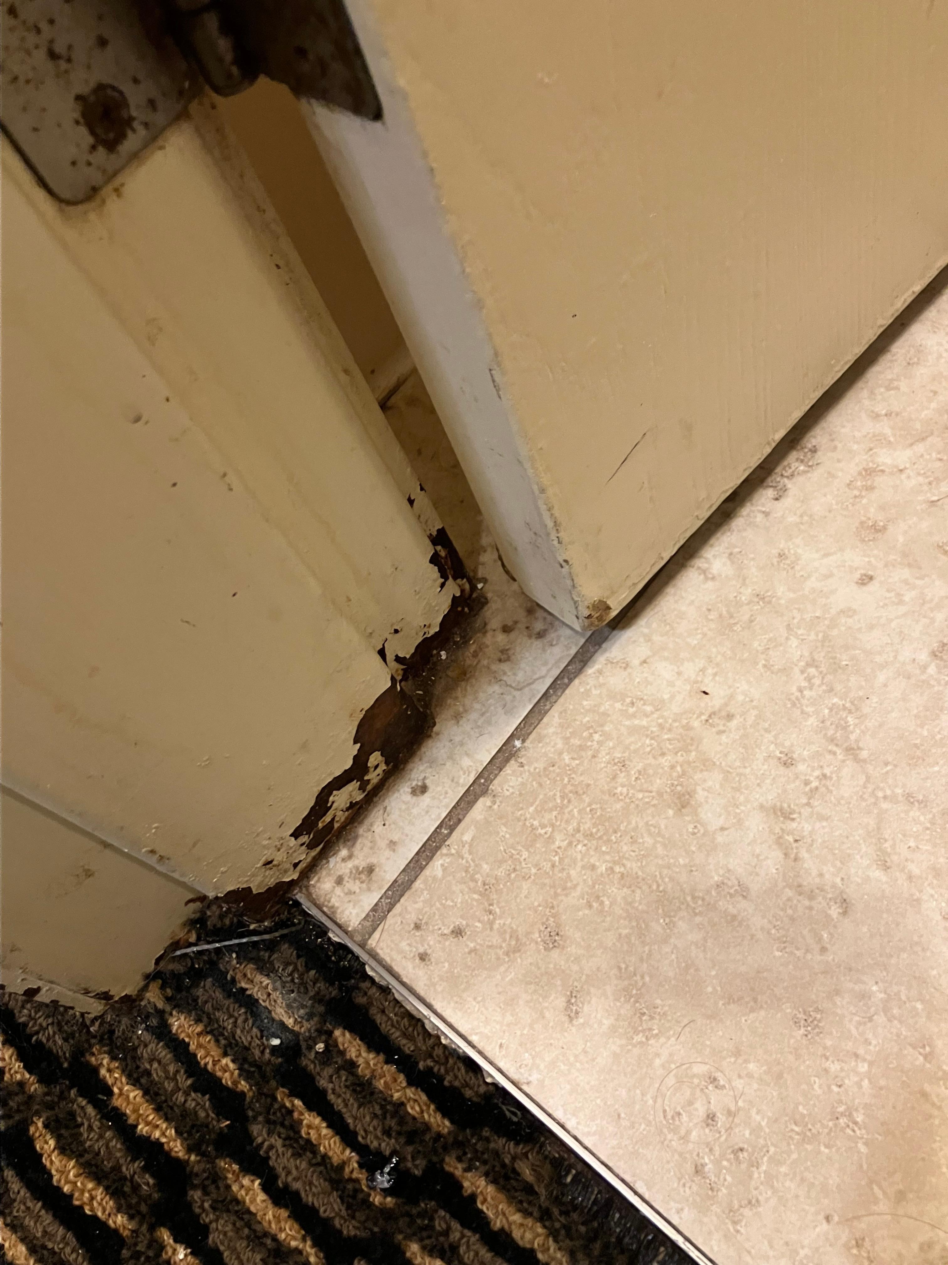 Corroded door jamb