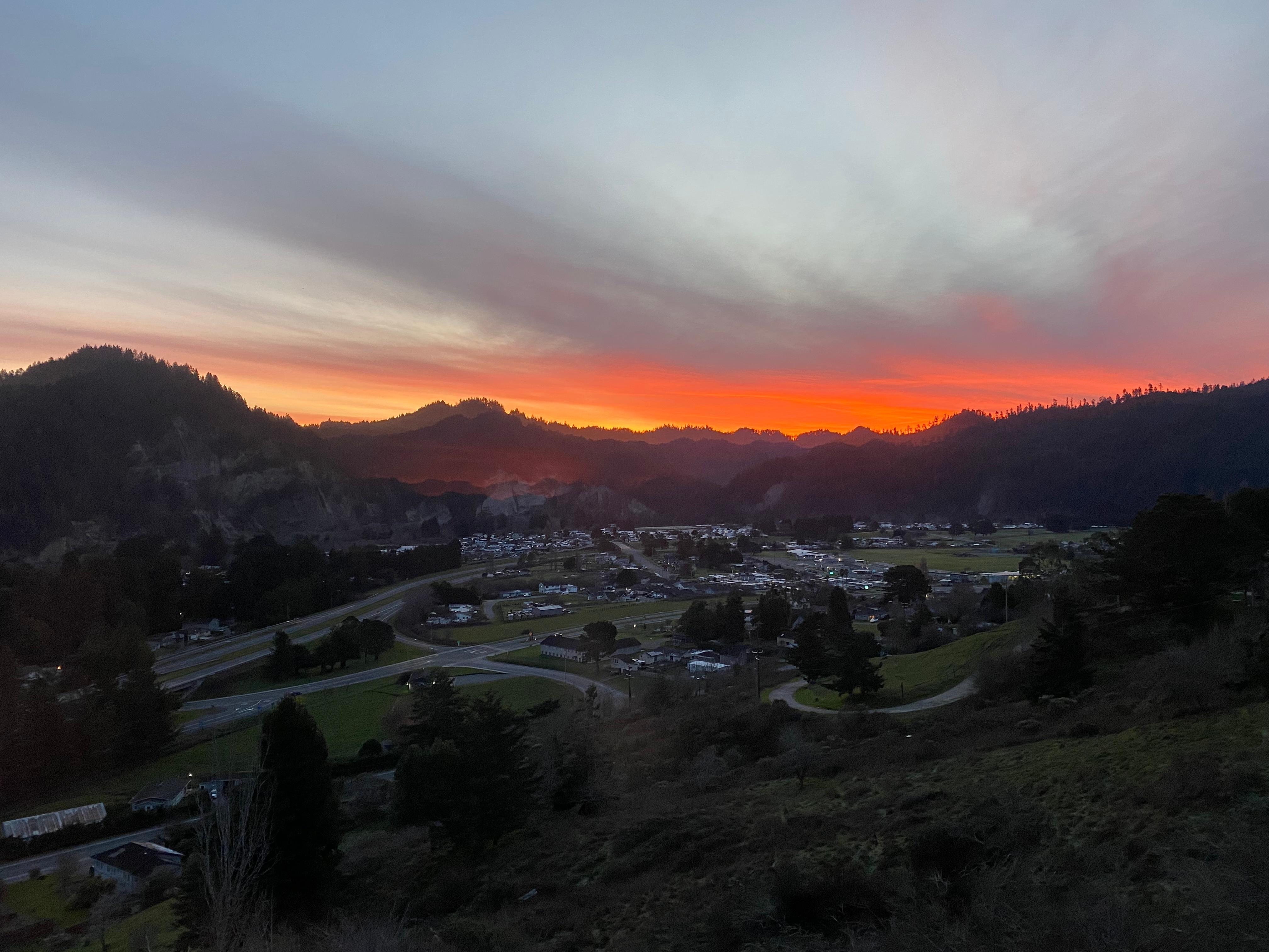 Sunrise on the deck. 