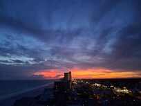 Beautiful sunset off the west side of the balcony.