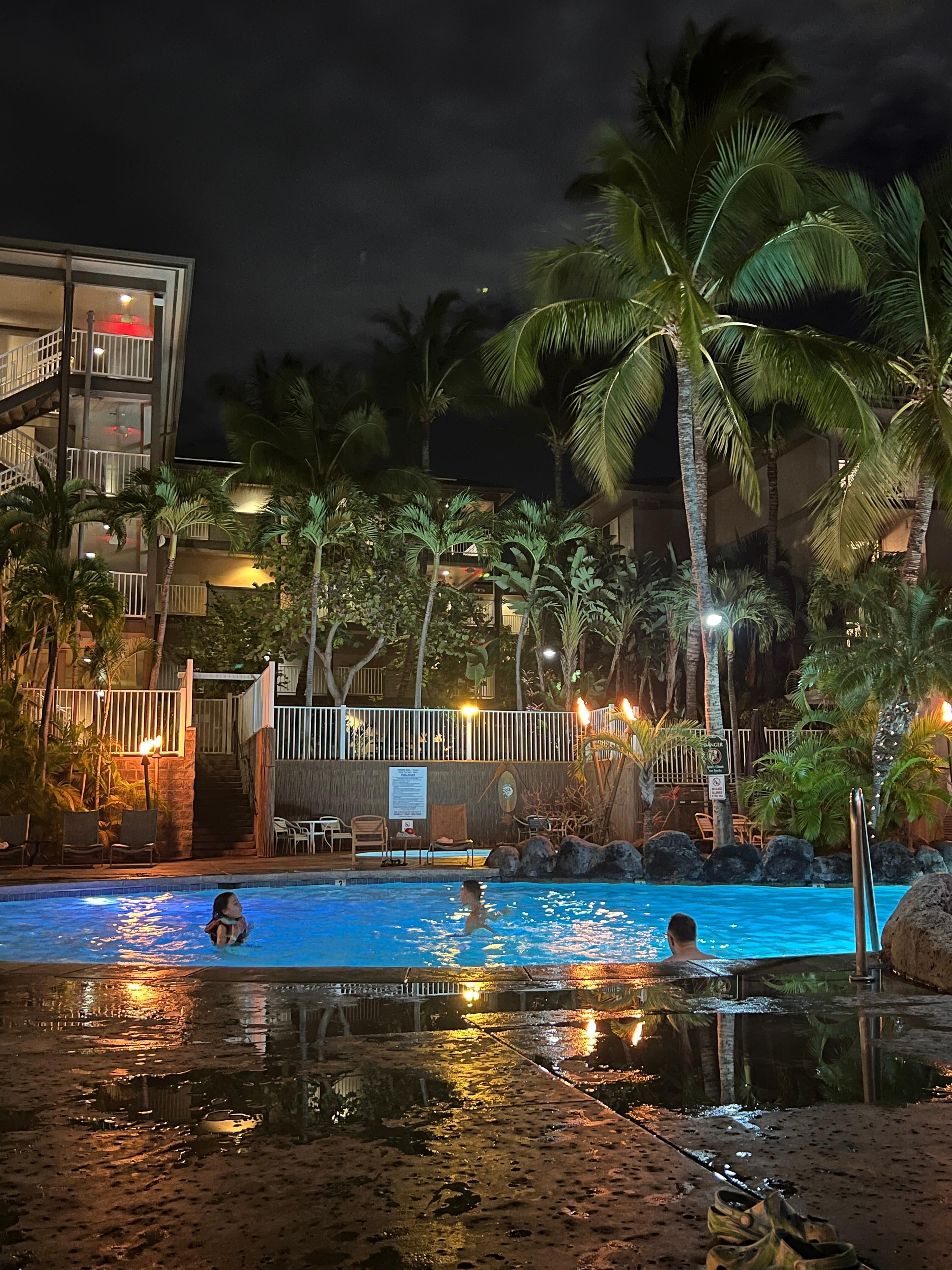 Night swimming was the kids favorite. 