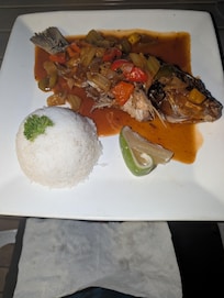 Special of the day, whole roasted fresh catch.