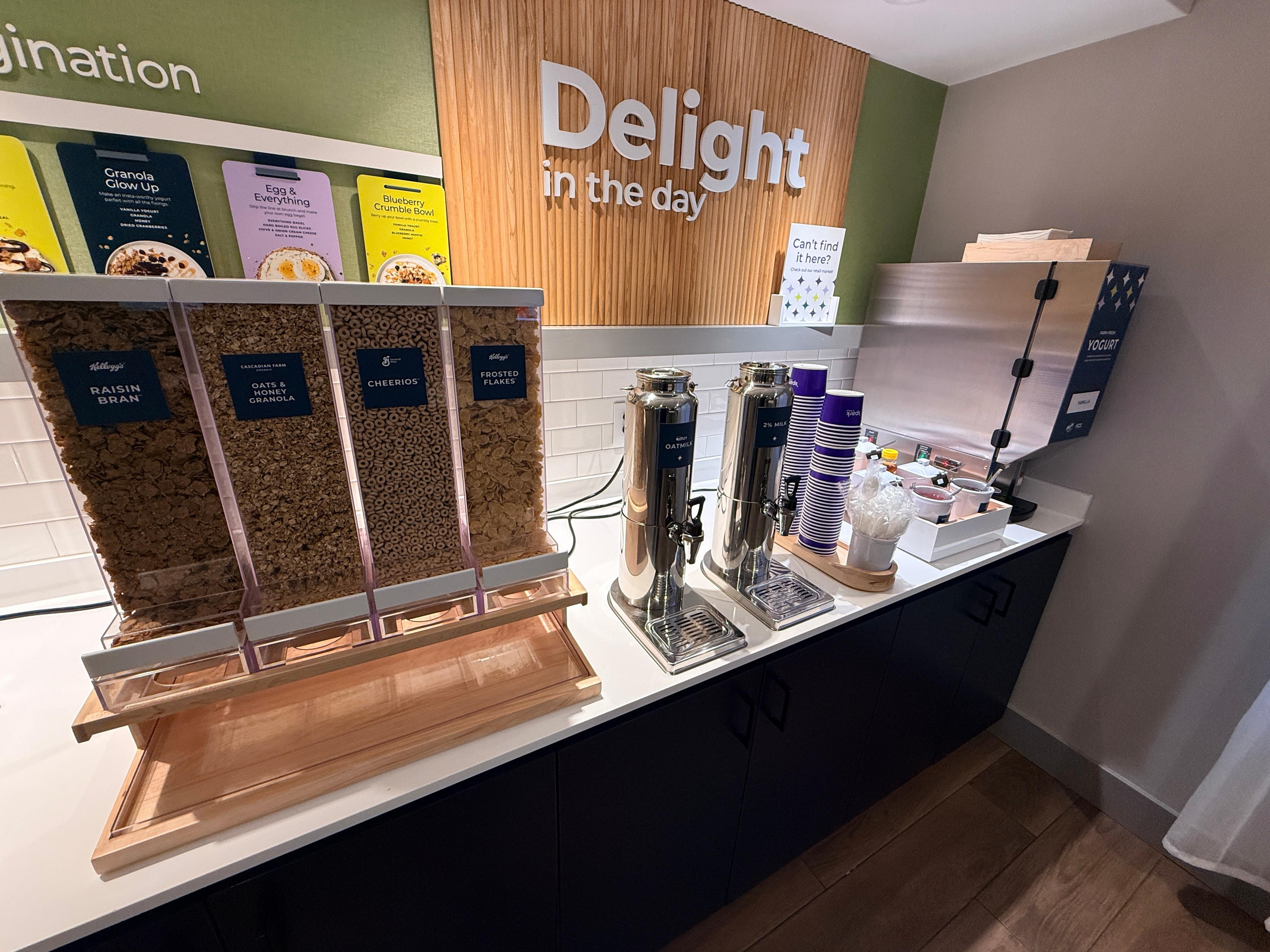 The continental breakfast in the little set up for the eating area is quite impressive. 