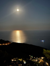 View from restaurant at evening dinner
