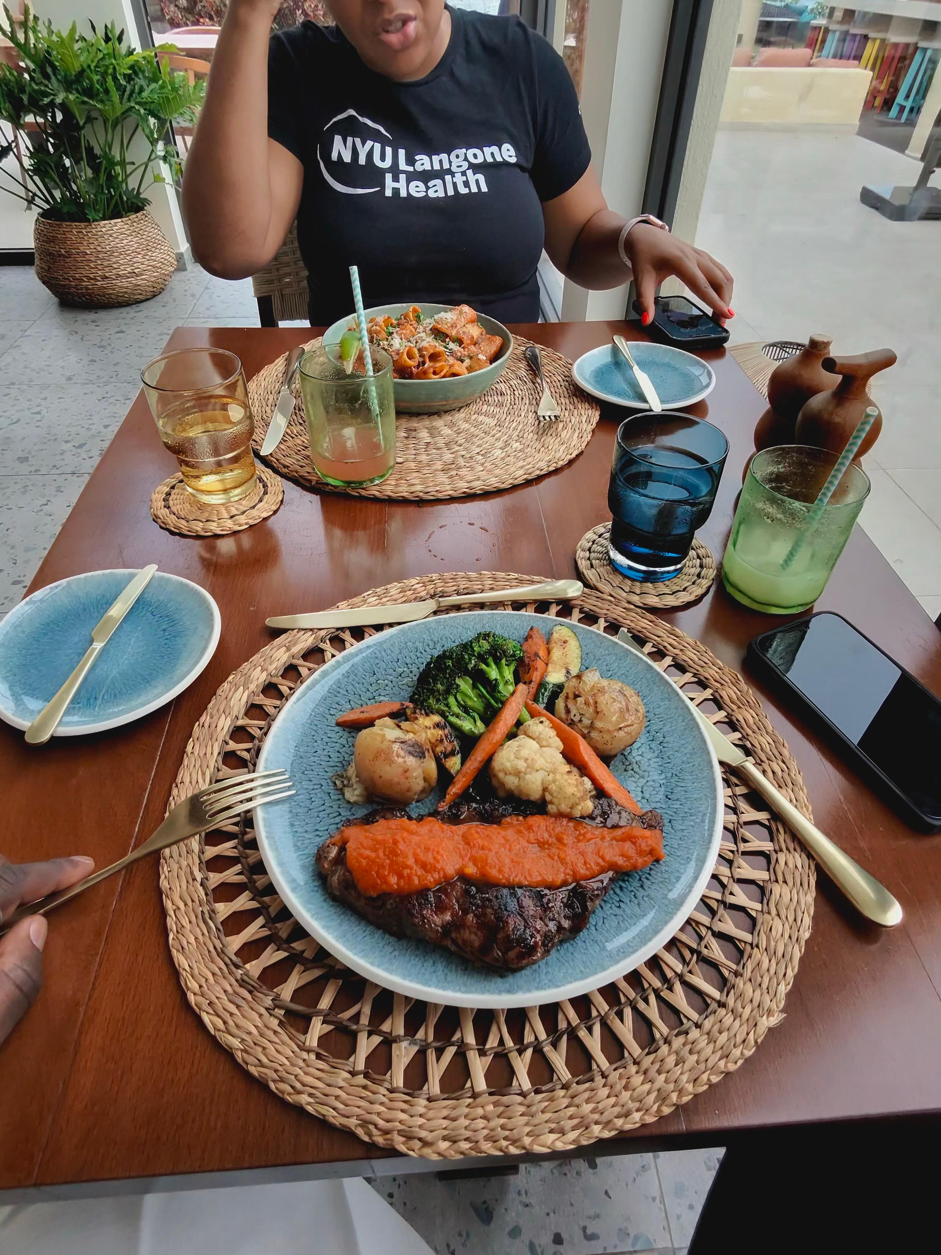 Dinner on the first night. 