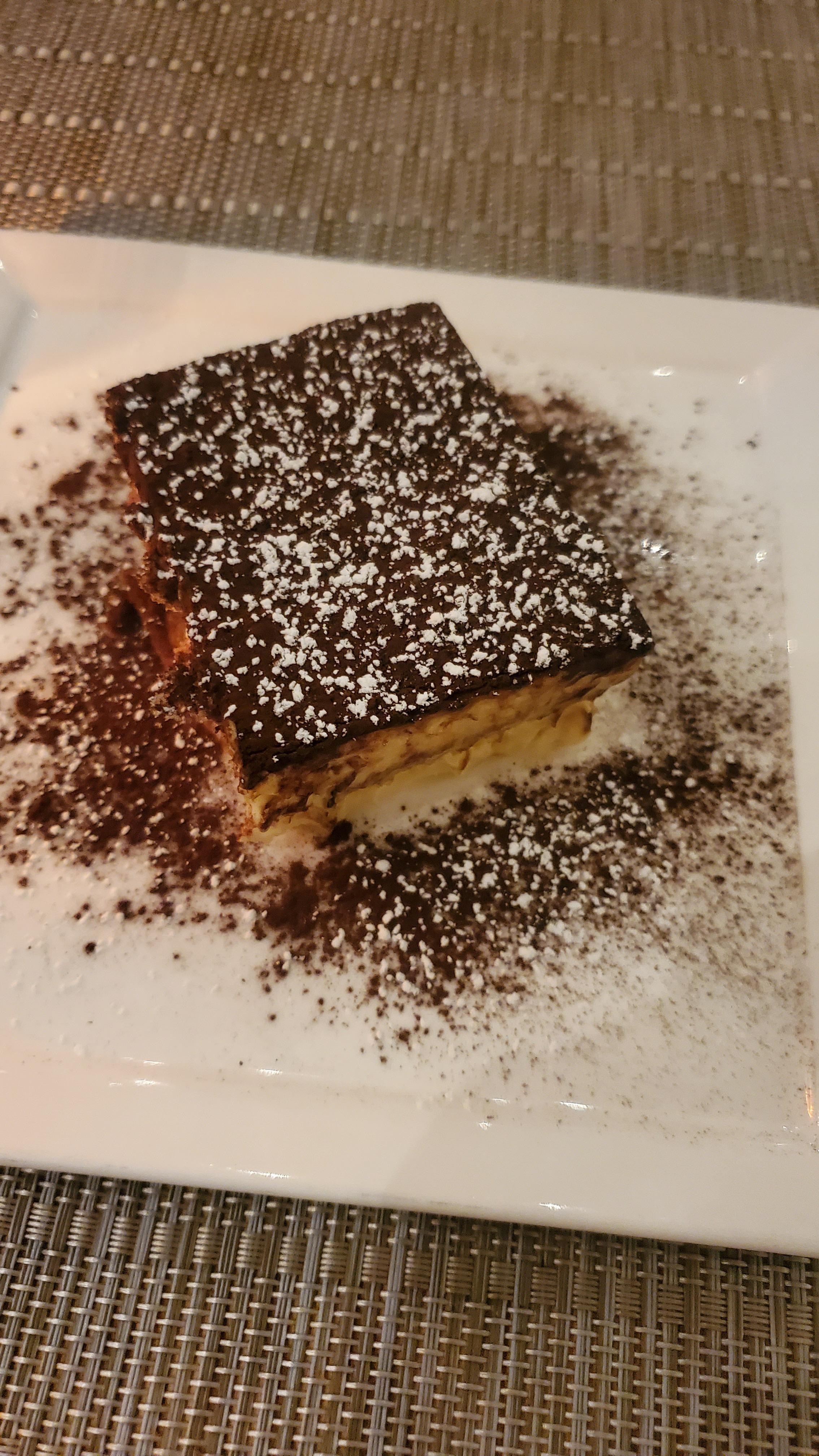 Tiramisu in dining room 