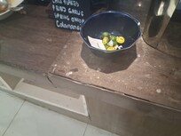 Dirty, moldy, cracked buffet counter